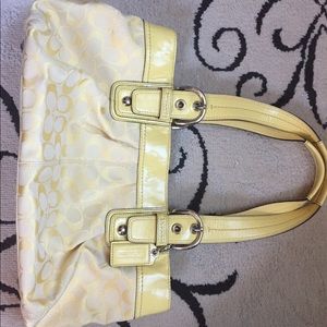 Pre-owned yellow COACH purse bag handbag excellent